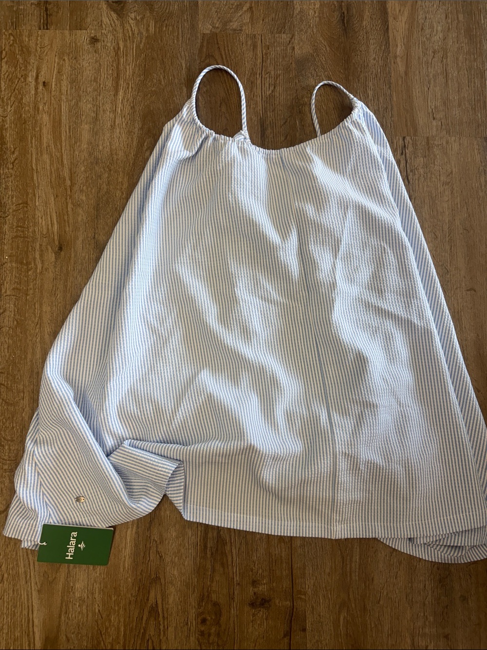 HALARA Light Blue and White Striped Sleep Cami